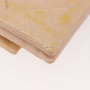 CHANEL Matelasse Chain Shoulder Bag Patent leather Beige Gold CC Auth 179868A-16