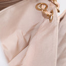 CHANEL Matelasse Chain Shoulder Bag Patent leather Beige Gold CC Auth 179868A-23