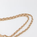 CHANEL Matelasse Chain Shoulder Bag Patent leather Beige Gold CC Auth 179868A-14
