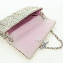 CHANEL Matelasse Chain Shoulder Bag Tweed Purple Gold CC Auth 179870SAV-9