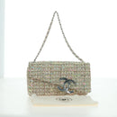 CHANEL Matelasse Chain Shoulder Bag Tweed Purple Gold CC Auth 179870SAV-12