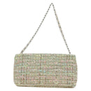 CHANEL Matelasse Chain Shoulder Bag Tweed Purple Gold CC Auth 179870SAV-2