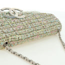 CHANEL Matelasse Chain Shoulder Bag Tweed Purple Gold CC Auth 179870SAV-6
