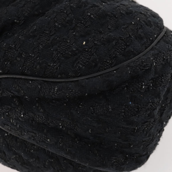 CHANEL Handtasche Tweed Schwarz Silber CC Auth 179871