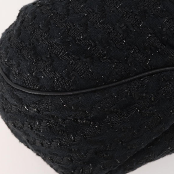 CHANEL Handtasche Tweed Schwarz Silber CC Auth 179871
