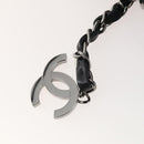 CHANEL Handtasche Tweed Schwarz Silber CC Auth 179871-9