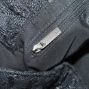 CHANEL Handtasche Tweed Schwarz Silber CC Auth 179871-21