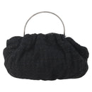 CHANEL Handtasche Tweed Schwarz Silber CC Auth 179871-2