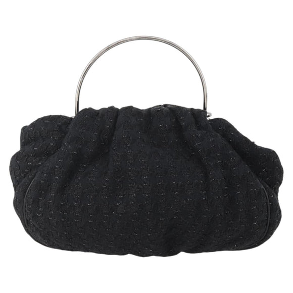 CHANEL Handtasche Tweed Schwarz Silber CC Auth 179871
