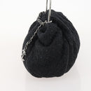 CHANEL Handtasche Tweed Schwarz Silber CC Auth 179871-3