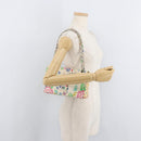 CHANEL Matelasse 26 Chain Shoulder Bag Cotton White Silver CC Auth 179872A-27