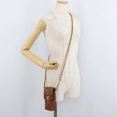 CHANEL Matelasse Chain Shoulder Bag Lamb Skin Brown Gold CC Auth 179875A-23