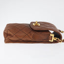 CHANEL Matelasse Chain Shoulder Bag Lamb Skin Brown Gold CC Auth 179875A-3