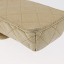 CHANEL Matelasse Chain Shoulder Bag Lamb Skin Beige Gold CC Auth 179876A-15