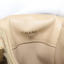 CHANEL Matelasse Chain Shoulder Bag Lamb Skin Beige Gold CC Auth 179876A-21