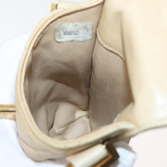 CHANEL Matelasse Chain Shoulder Bag Lamb Skin Beige Gold CC Auth 179876A