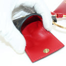 CELINE Macadam Canvas Triomphe Multi Key Ring Charm PVC Black Red Auth 179883M-9
