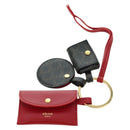 CELINE Macadam Canvas Triomphe Multi Key Ring Charm PVC Black Red Auth 179883M-13
