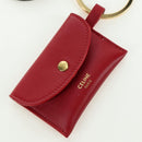 CELINE Macadam Canvas Triomphe Multi Key Ring Charm PVC Black Red Auth 179883M-2
