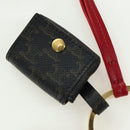 CELINE Macadam Canvas Triomphe Multi Key Ring Charm PVC Black Red Auth 179883M-4