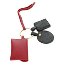 CELINE Macadam Canvas Triomphe Multi Key Ring Charm PVC Black Red Auth 179883M-7
