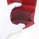 CHANEL Matelasse Compact Wallet Lamb Skin Red Silver CC Auth 179886A-9