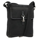 GUCCI Umhängetasche Nylon Schwarz Silber 92646 Auth 179896-1