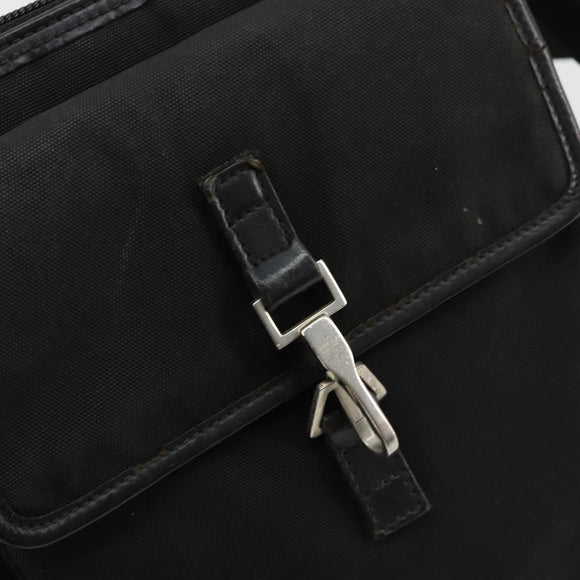 GUCCI Umhängetasche Nylon Schwarz Silber 92646 Auth 179896