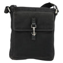 GUCCI Umhängetasche Nylon Schwarz Silber 92646 Auth 179896-13