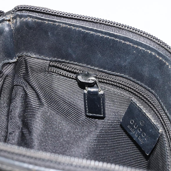 GUCCI Umhängetasche Nylon Schwarz Silber 92646 Auth 179896