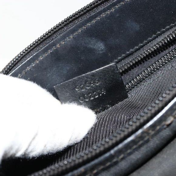 GUCCI Umhängetasche Nylon Schwarz Silber 92646 Auth 179896