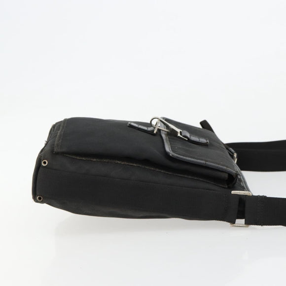 GUCCI Umhängetasche Nylon Schwarz Silber 92646 Auth 179896