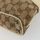 GUCCI GG Canvas Tragetasche Beige Silber 113015 Auth 179900-14