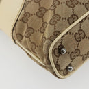 GUCCI GG Canvas Tragetasche Beige Silber 113015 Auth 179900-15