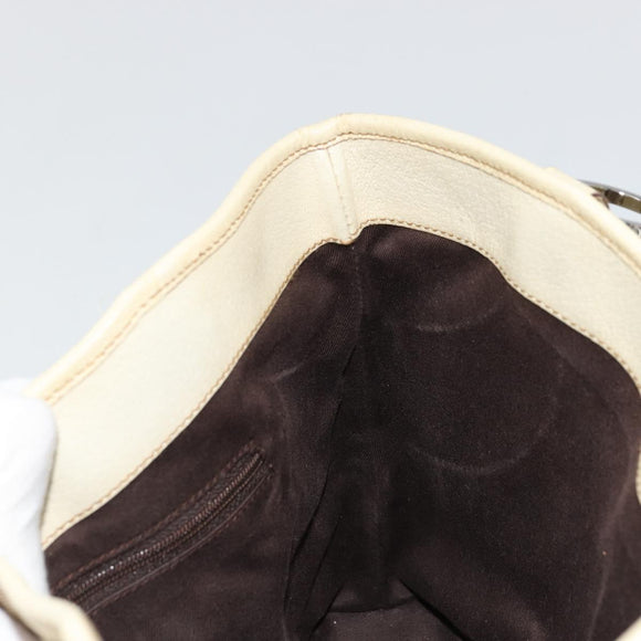 GUCCI GG Canvas Tragetasche Beige Silber 113015 Auth 179900