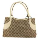 GUCCI GG Canvas Tragetasche Beige Silber 113015 Auth 179900-13