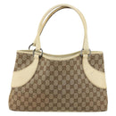 GUCCI GG Canvas Tragetasche Beige Silber 113015 Auth 179900-2