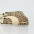 GUCCI GG Canvas Tragetasche Beige Silber 113015 Auth 179900-4