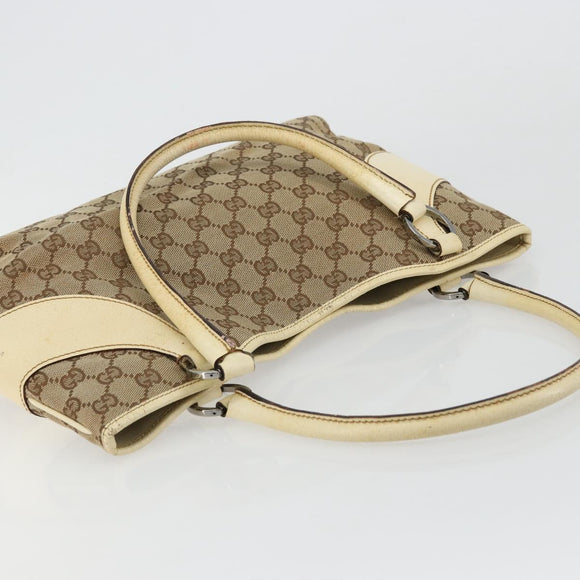 GUCCI GG Canvas Tragetasche Beige Silber 113015 Auth 179900