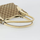 GUCCI GG Canvas Tragetasche Beige Silber 113015 Auth 179900-7