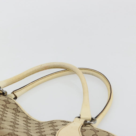 GUCCI GG Canvas Tragetasche Beige Silber 113015 Auth 179900