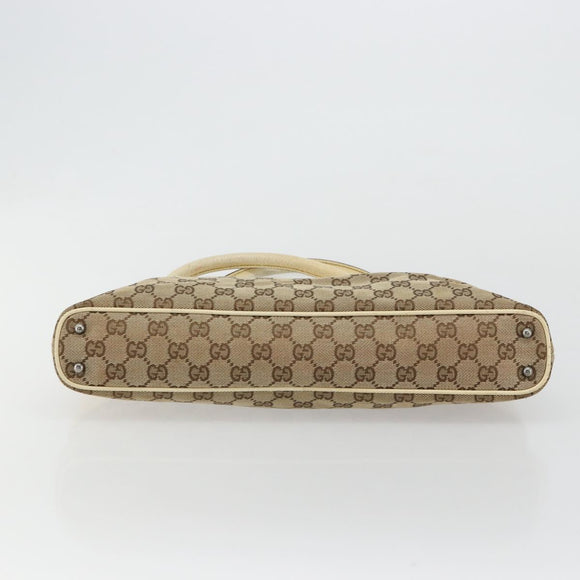 GUCCI GG Canvas Tragetasche Beige Silber 113015 Auth 179900
