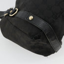 GUCCI GG Canvas Abbey Tote Bag Black Gold 130736 Auth 179901-13