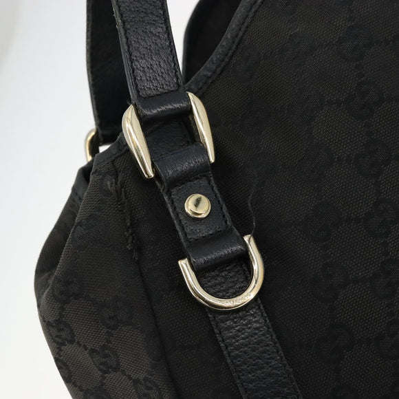 GUCCI GG Canvas Abbey Tote Bag Black Gold 130736 Auth 179901