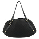 GUCCI GG Canvas Abbey Tote Bag Black Gold 130736 Auth 179901-3