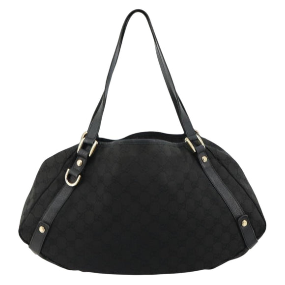 GUCCI GG Canvas Abbey Tote Bag Black Gold 130736 Auth 179901