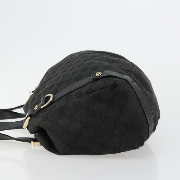 GUCCI GG Canvas Abbey Tote Bag Black Gold 130736 Auth 179901