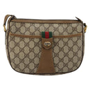 GUCCI GG Supreme Web Sherry Line Bag PVC Beige Gold 89 02 032 Auth 179902-13