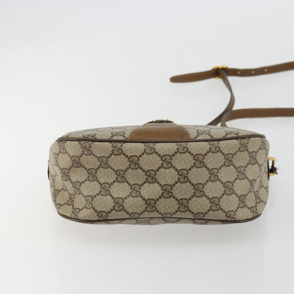 GUCCI GG Supreme Web Sherry Line Bag PVC Beige Gold 89 02 032 Auth 179902