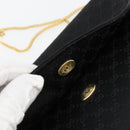 GUCCI Micro GG Canvas Chain Shoulder Bag Black Gold Auth 179903-15